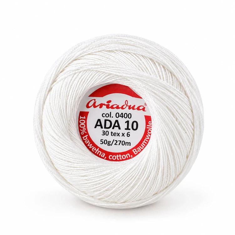 Kordonek Ariadna Ada 10 / 50 g / 0400 biel