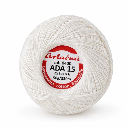 Kordonek Ariadna Ada 15 / 50 g / 0400 biel