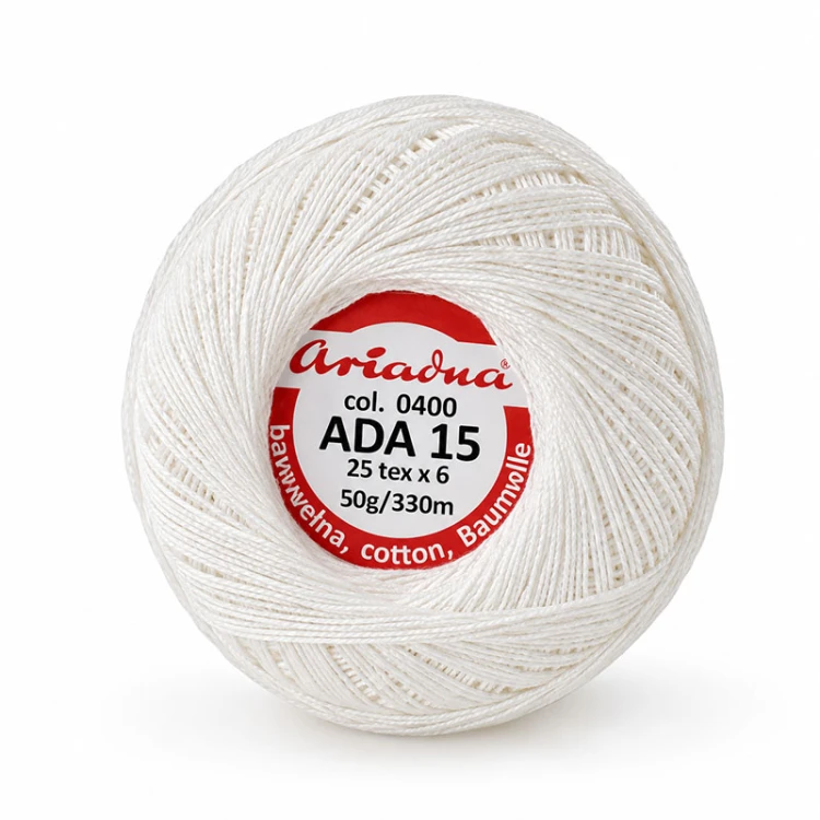 Kordonek Ariadna Ada 15 / 50 g / 0400 biel