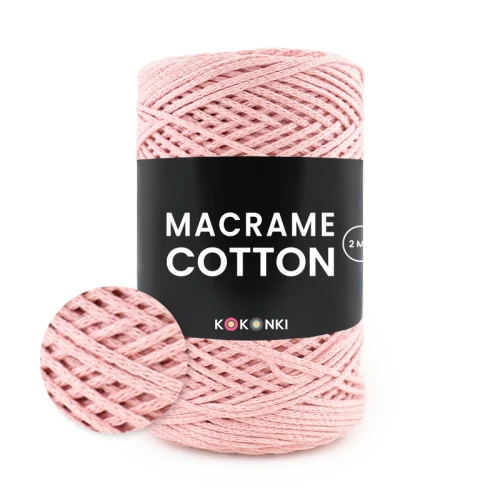 Sznurek Macrame Cotton by KOKONKI 2mm / rolka 200m / 232 baby róż