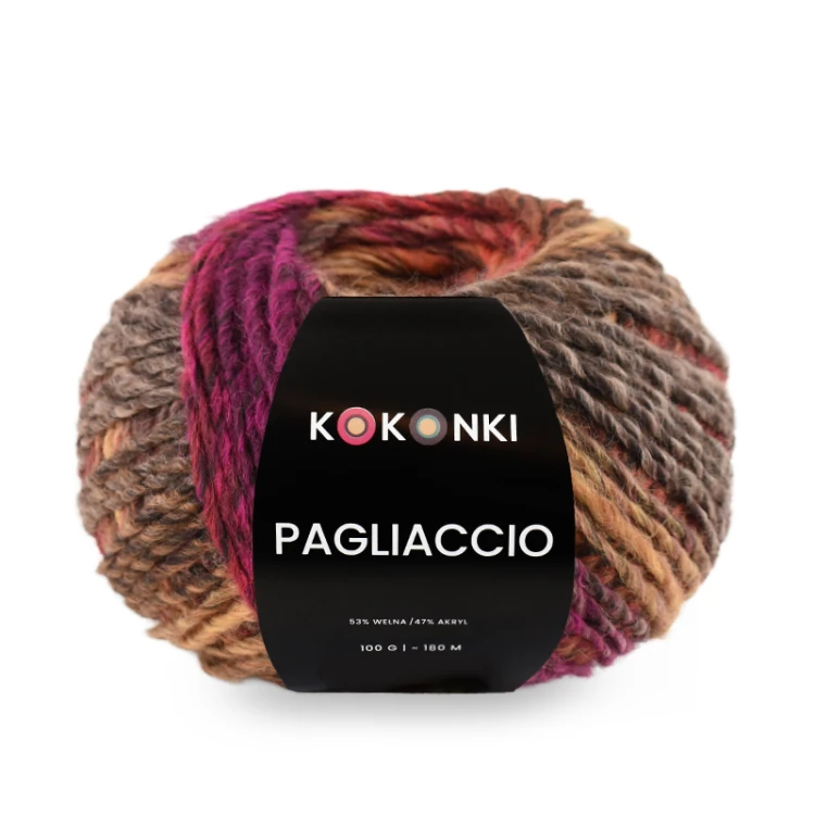 Włóczka KOKONKI Pagliaccio P10 / owocowa granola / ~180 m