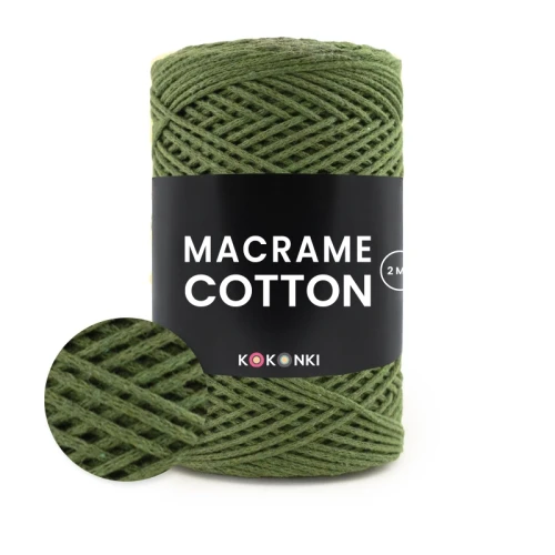 Sznurek Macrame Cotton by KOKONKI 2 mm / rolka 200 m / paproć