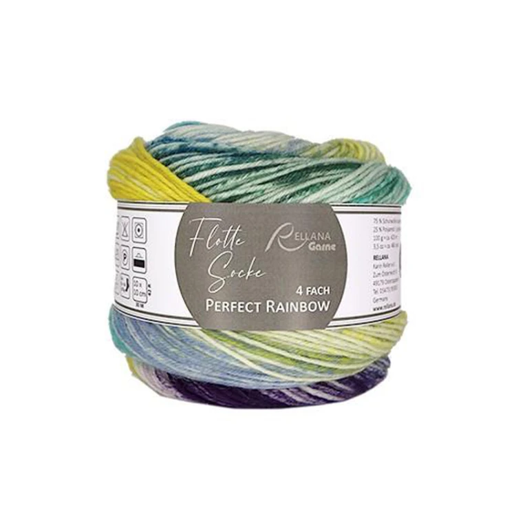 Włóczka skarpetkowa Rellana 4-fach Perfect Rainbow / 3122