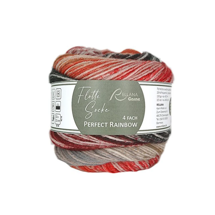 Włóczka skarpetkowa Rellana 4-fach Perfect Rainbow / 3120
