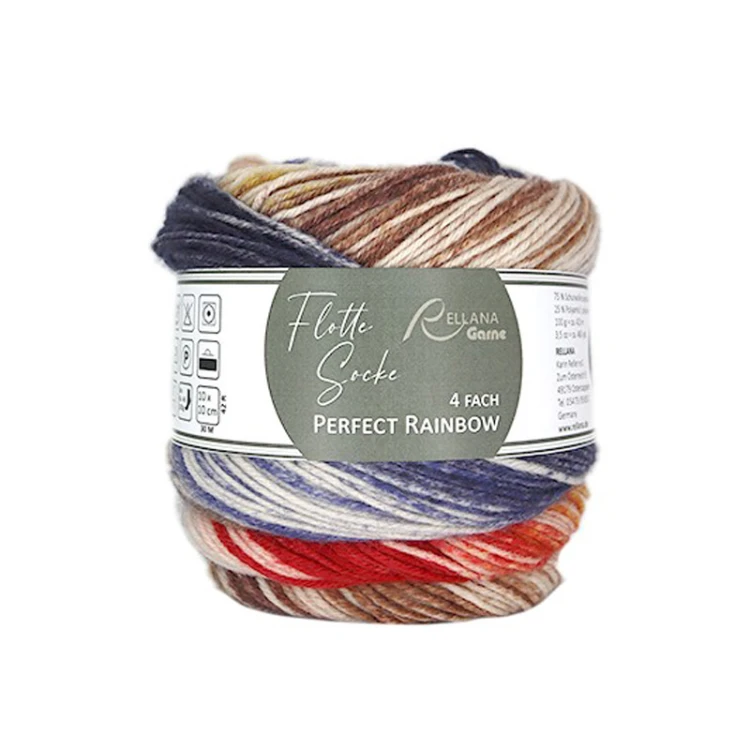 Włóczka skarpetkowa Rellana 4-fach Perfect Rainbow / 3120