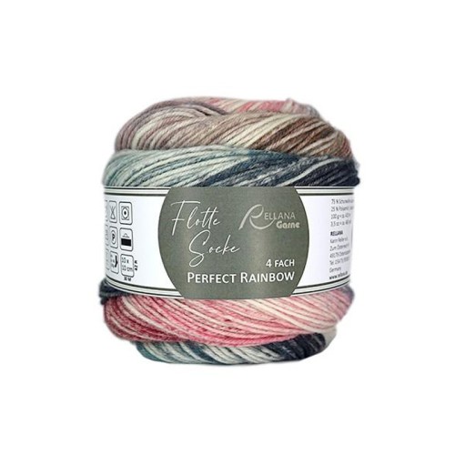 Włóczka skarpetkowa Rellana 4-fach Perfect Rainbow / 3124