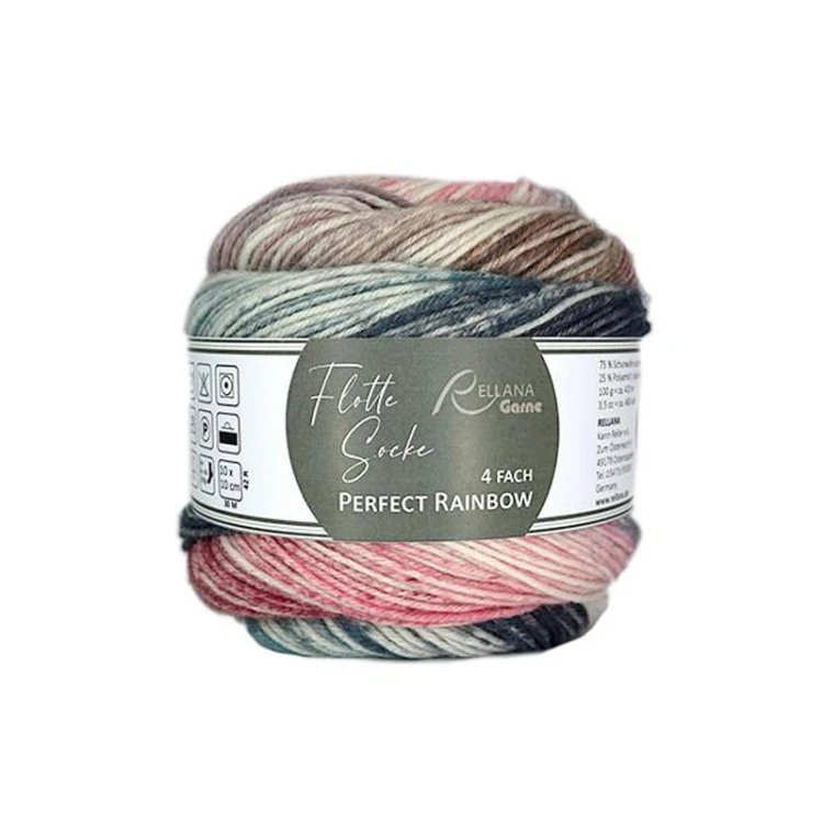 Włóczka skarpetkowa Rellana 4-fach Perfect Rainbow / 3124