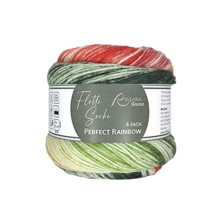 Włóczka skarpetkowa Rellana 4-fach Perfect Rainbow / 3123
