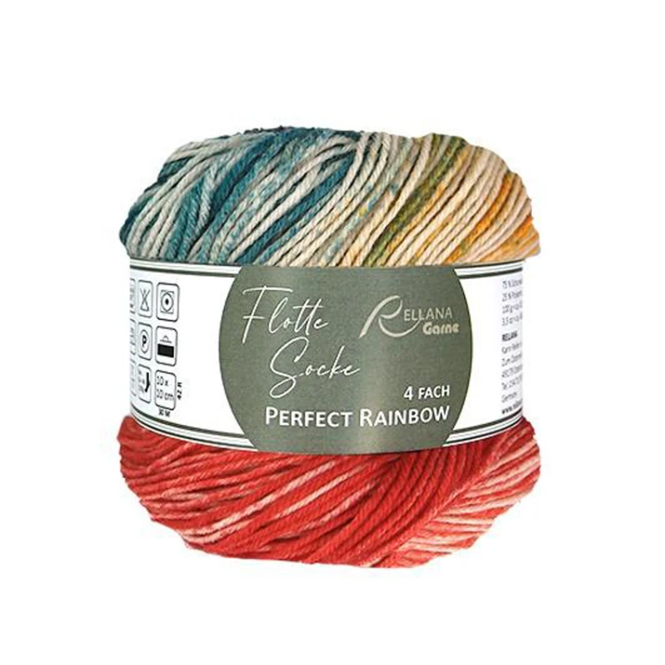 Włóczka skarpetkowa Rellana 4-fach Perfect Rainbow / 3125