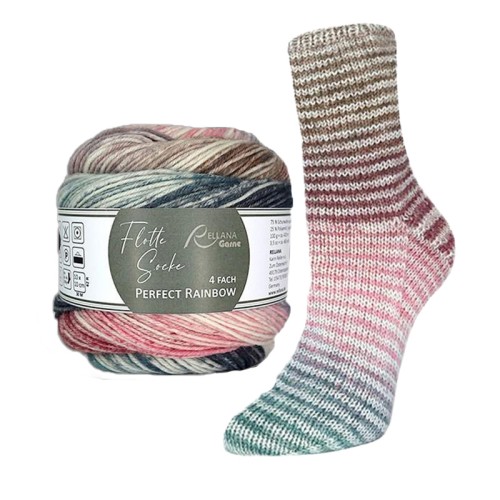 Włóczka skarpetkowa Rellana 4-fach Perfect Rainbow / 3124