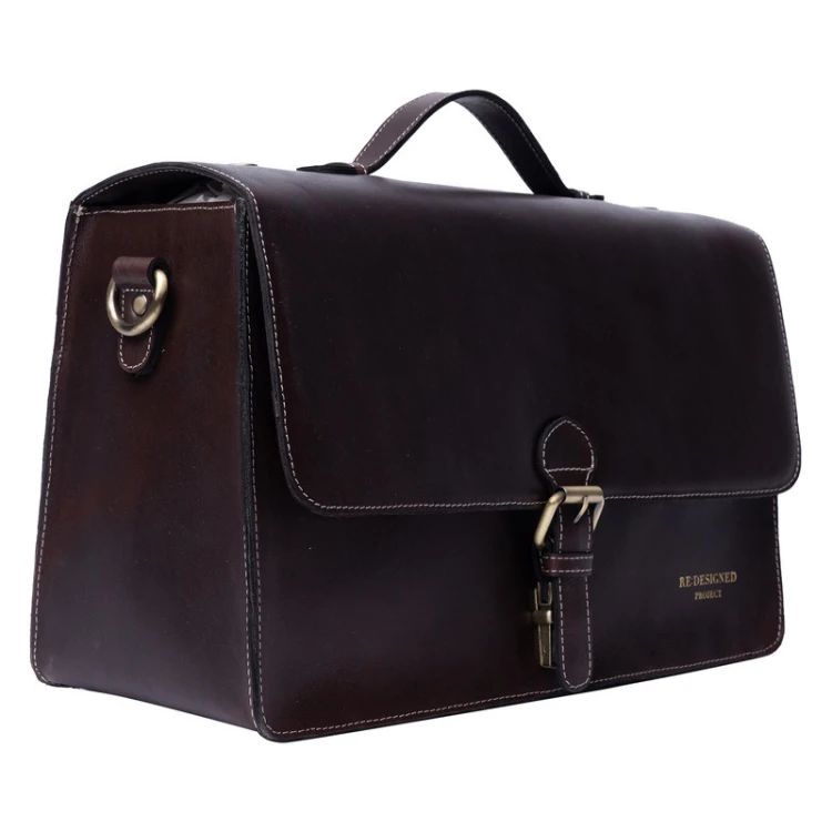 Torba projektowa / RE:DESIGNED / Project 133 / skóra / dark brown