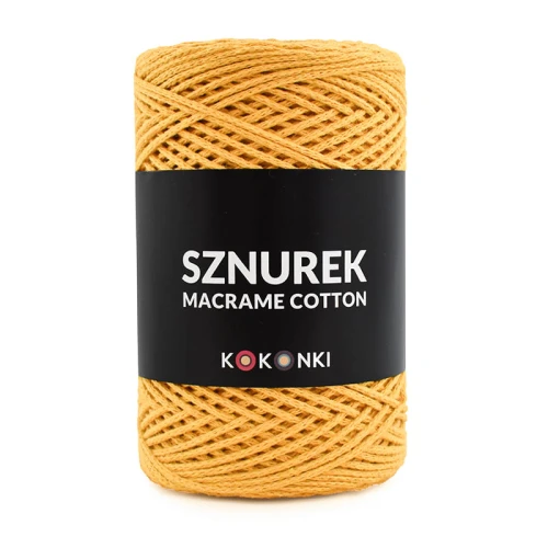 Sznurek Macrame Cotton by KOKONKI 2mm / rolka 200m / musztarda - OUTLET