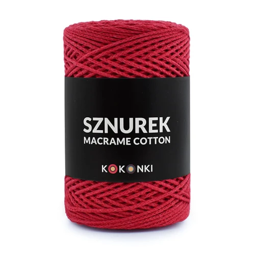 Sznurek Macrame Cotton by KOKONKI 2mm / rolka 200m / czerwień - OUTLET