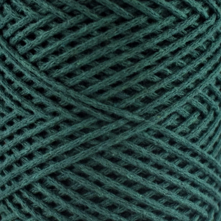 Sznurek Macrame Cotton by Kokonki / rolka 200 m / butelkowa zieleń (wiązany)