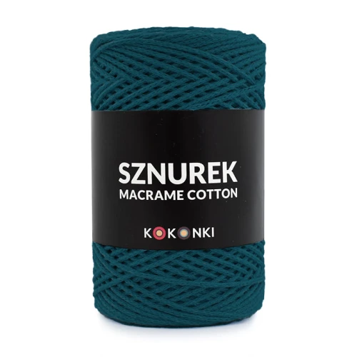 Sznurek Macrame Cotton by KOKONKI 2mm / rolka 200m / petrol - OUTLET