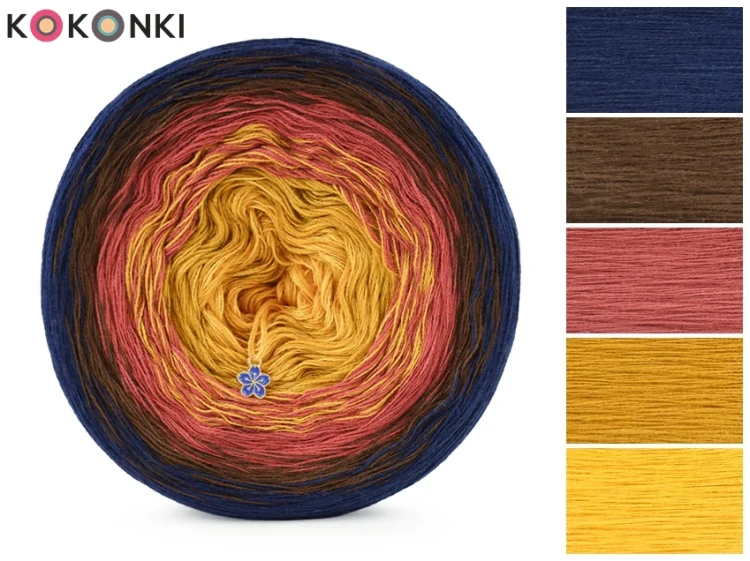 KOKONEK Classic B347 PIMOtki Jesienno-Złote liście - Granat/brąz/cegła/musztarda/kurkuma