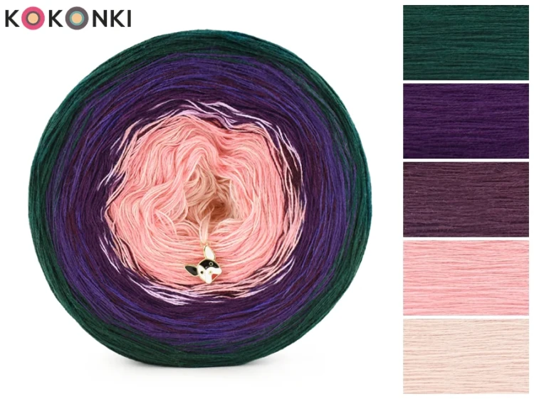 KOKONEK Classic B350 PIMOtki Pudrowy bukiet - Butelkowa zieleń/fiolet/wino/morela/łososiowy róż