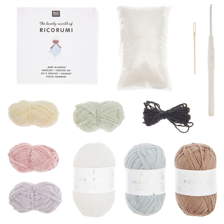 Zestaw na maskotkę amigurumi Rico Design Ricorumi Crochet Kit Pastel Rainbow