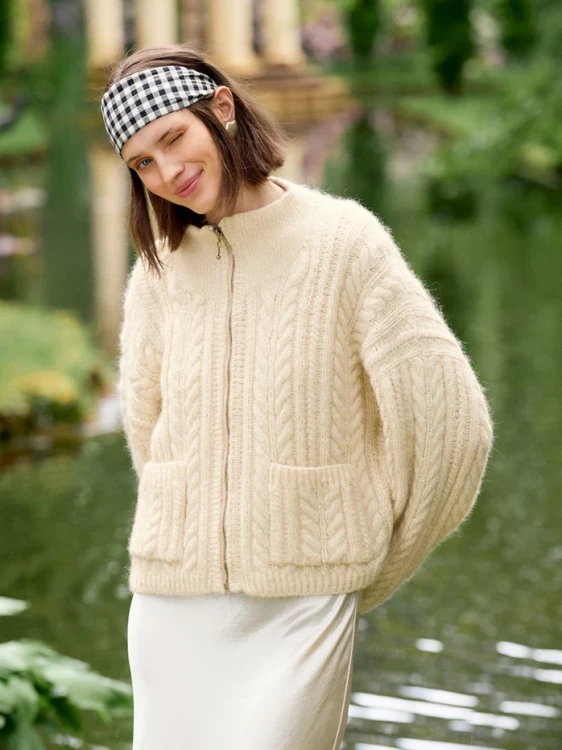 Wzór druty Sandnes Garn Kaja Jacket 2606_07 - w języku angielskim
