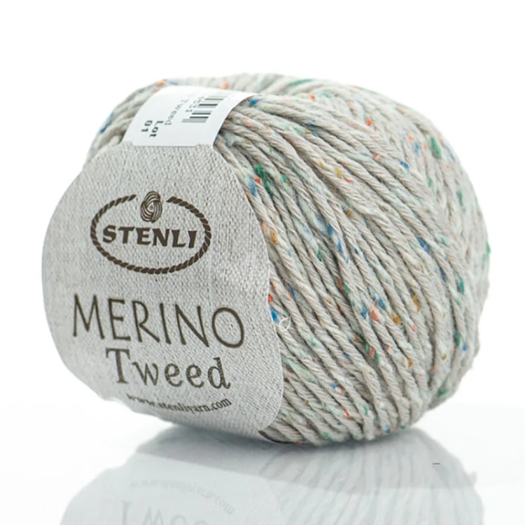 Włóczka Stenli Merino Tweed 08019 / popielaty