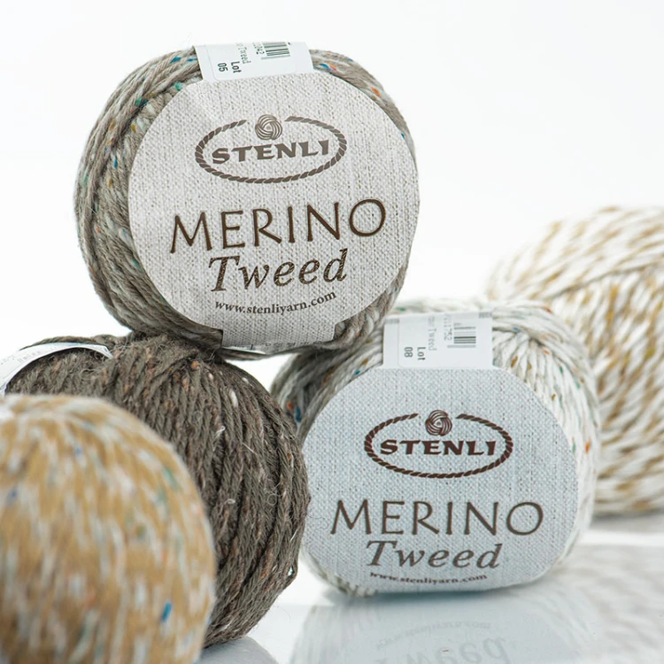 Włóczka Stenli Merino Tweed 08019 / popielaty