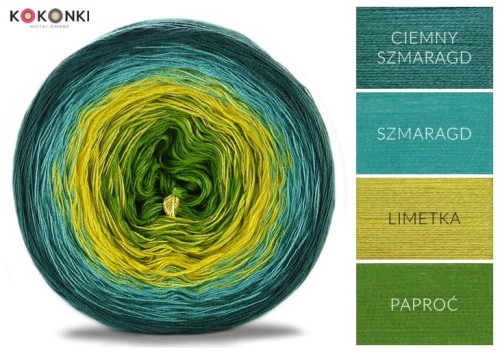 KOKONEK Ciemny szmaragd/szmaragd/limetka/paproć