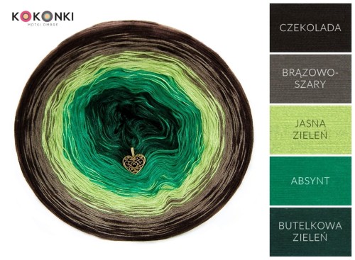 KOKONEK Czekolada/brązowoszary/jasna zieleń/absynt/butelkowa zieleń
