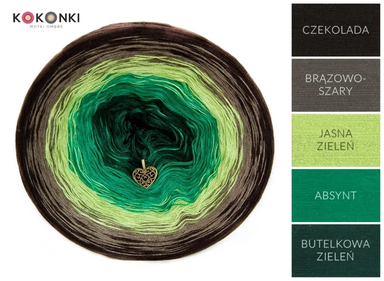 KOKONEK Czekolada/brązowoszary/jasna zieleń/absynt/butelkowa zieleń
