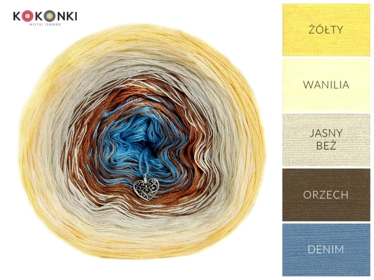 KOKONEK Żółty/wanilia/jasny beż/orzech/denim