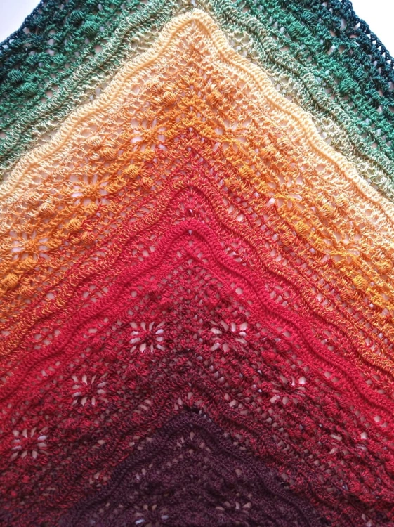 KOKONEK Merino 478 - Ciemna zieleń/zieleń/żółty/pomarańcz/czerwień/wino