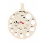 Miarka grubości drutów KnitPro okrągły / krem / 10991