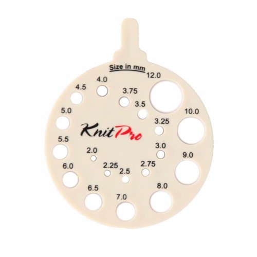 Miarka grubości drutów KnitPro okrągły / krem / 10991