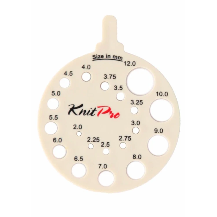 Miarka grubości drutów KnitPro okrągły / krem / 10991