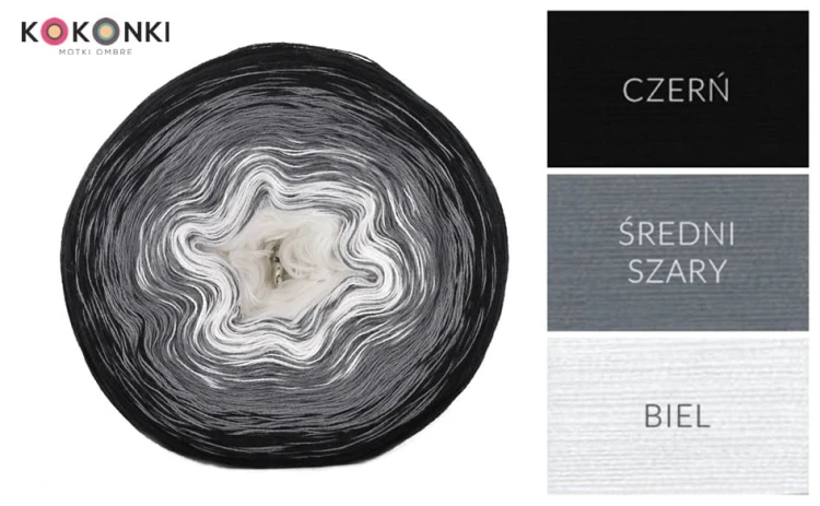 KOKONEK Czerń/średni szary/biel