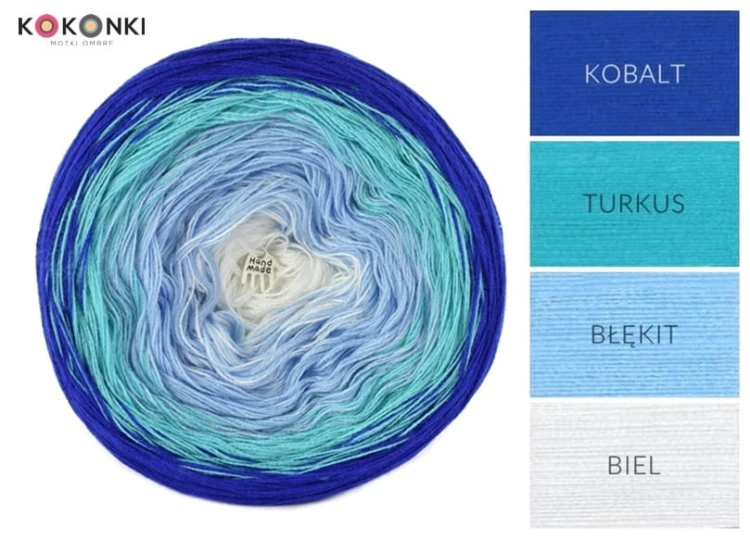 KOKONEK Kobalt/turkus/błękit/biel