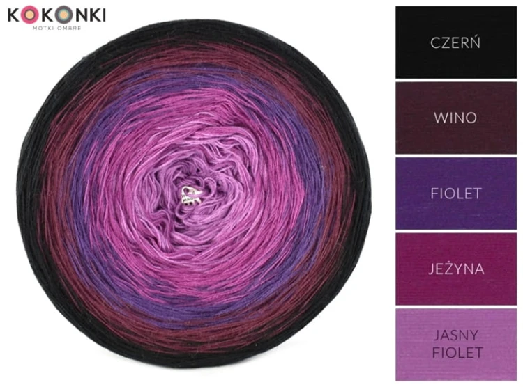 KOKONEK Czerń/wino/fiolet/jeżyna/jasny fiolet