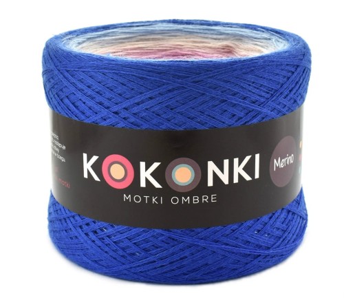 KOKONEK Merino 543 - Szafir/błękit/jasny błękit/nude/brudny róż/wrzos/jeżyna