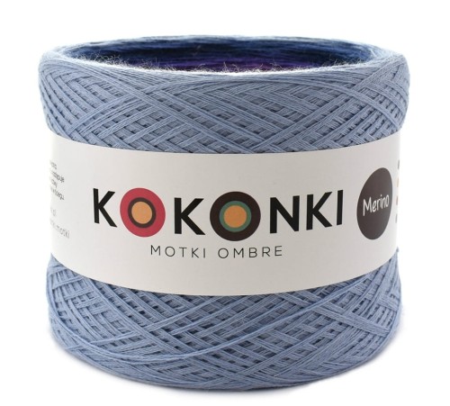 KOKONEK Merino 542 - Jasne indygo/atrament/granat/fiolet/ciemny cyklamen/cyklamen/jasny róż