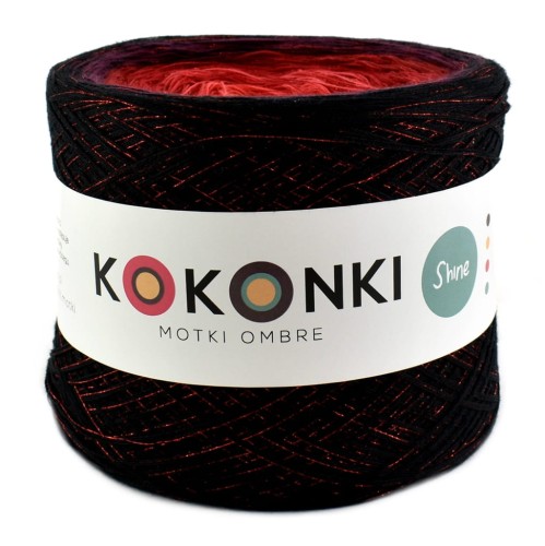 Kokonek shine - Czerń/wino/burgund/czerwień/koral/mango+nić szkarłat