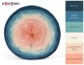 KOKONEK Petrol/jasny petrol/patyna/krem/łososiowy róż/brzoskwinia
