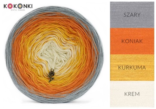 KOKONEK Zahara - Szary/koniak/kurkuma/krem