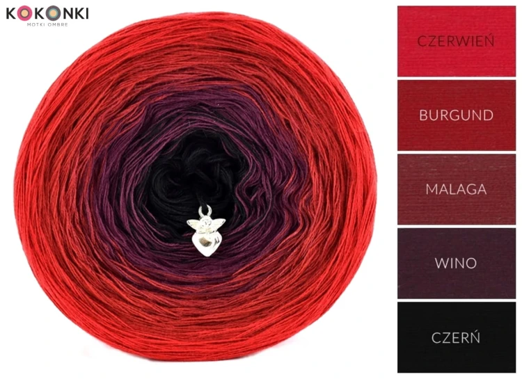KOKONEK Czerwień/burgund/malaga/wino/czerń