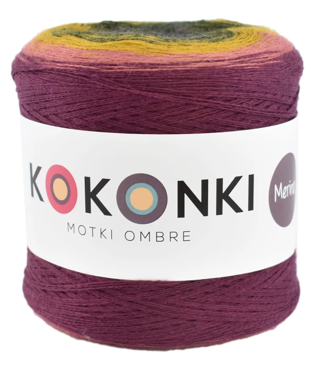 KOKONEK Merino 575 Dojrzała jabłoń - Burak/malwa/musztarda/khaki/ciemny szary