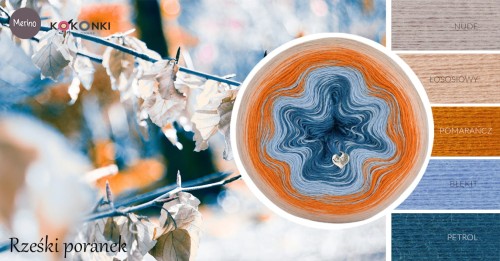 KOKONEK Merino 578 Rześki poranek - Nude/łososiowy/pomarańcz/błękit/petrol