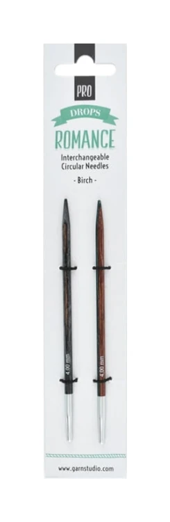 Druty do wymiennych żyłek Drops Romance - drewniane 4,0  mm