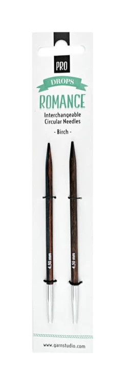 Druty do wymiennych żyłek Drops Romance - drewniane 4,5  mm