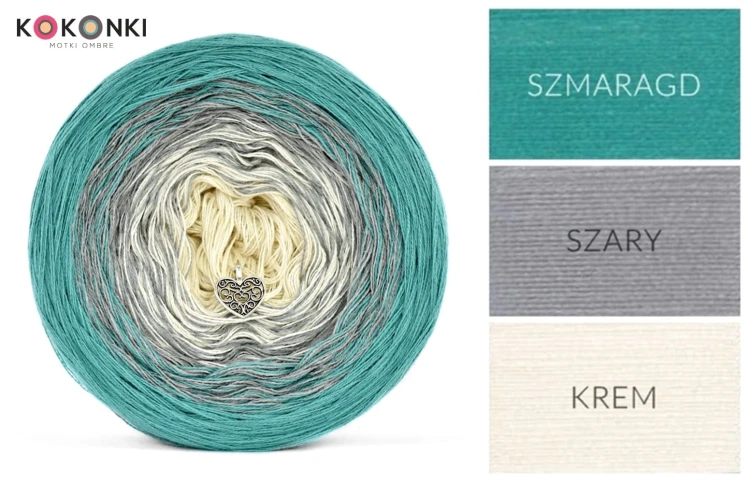 KOKONEK Szmaragd/szary/krem