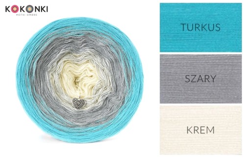 KOKONEK Turkus/szary/krem