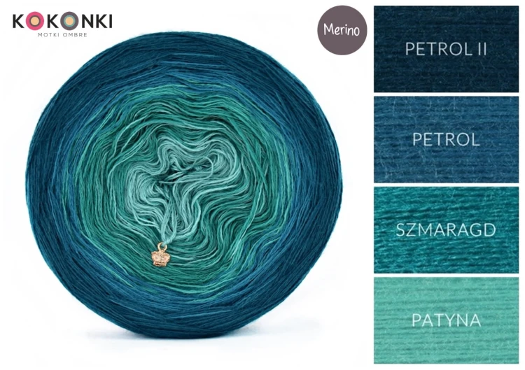 KOKONEK Merino 588 - Petrol II/petrol/szmaragd/patyna