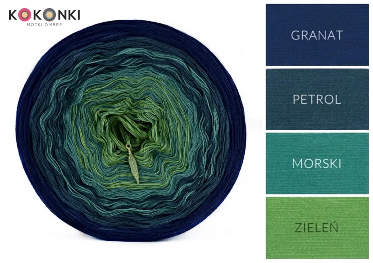 KOKONEK A422 Granat/petrol/morski/zieleń